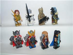 Lego Marvel Szuperhős figurák Thor Gorr Korg Valkűr Groot 8db figura ÚJ - kép 2