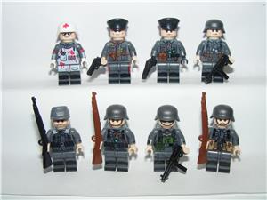 Lego 2. Világháborús Német katonák Tiszt Tábornok Felcser 8db figura katona ÚJ - kép 5