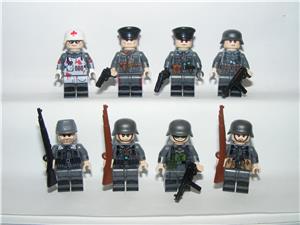 Lego 2. Világháborús Német katonák Tiszt Tábornok Felcser 8db figura katona ÚJ - kép 2