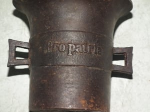 Antik WW1 világháborús hadi mozsár - vas mozsár felirattal "Pro patria" és "1914 - 1918" - kép 6