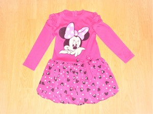 116/122 Új cuki Minnie egér mintás hagymaaljú ruha    - kép 2