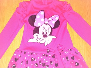 116/122 Új cuki Minnie egér mintás hagymaaljú ruha    - kép 12