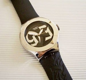 Swatch Black Steps, Tribal Nabab Swatch Irony, Ikonikus férfi karóra újszerű állapotban - kép 4