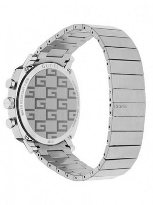 Gucci Grip Stainless Steel Silver Chronograph Dial Bracelet Watch YA157302 - kép 3