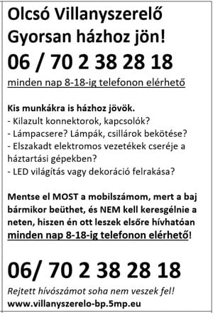 Olcsó villanyszerelő Budapesten házhoz megy 06 7 nulla kettő38 kettő 8 egy 8 - kép 4