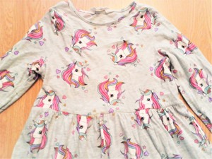 122/128 Újszerű 1kéz H&M cuki Pony unikornis ruha ruci felső  - kép 7