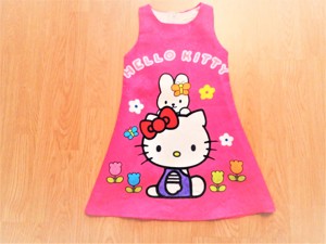 116 /122 újszerű cuki nagy Hello Kitty mintás pink ruha ruci    - kép 12