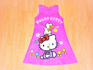 116 /122 újszerű cuki nagy Hello Kitty mintás pink ruha ruci    - kép 10