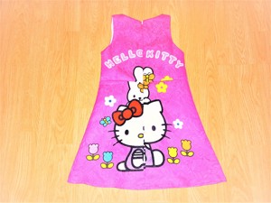 116 /122 újszerű cuki nagy Hello Kitty mintás pink ruha ruci    - kép 11