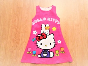 116 /122 újszerű cuki nagy Hello Kitty mintás pink ruha ruci    - kép 3