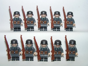 Lego 2. Világháborús GER Német Wehrmacht katonák 10db figura katona fegyver ÚJ - kép 3