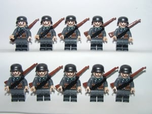 Lego 2. Világháborús GER Német Wehrmacht katonák 10db figura katona fegyver ÚJ - kép 2