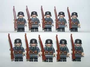 Lego 2. Világháborús GER Német Wehrmacht katonák 10db figura katona fegyver ÚJ - kép 4