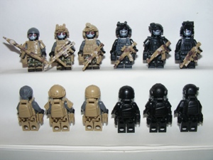 Lego SWAT Kommandós+ terrorista figurák katona Brickarms fegyver 6db ÚJ