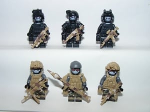 Lego SWAT Kommandós+ terrorista figurák katona Brickarms fegyver 6db ÚJ - kép 3