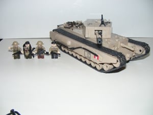 Lego 2. Világháborús Angol Brit Churchill tank 1030db 13x24x11cm + 4 katona ÚJ - kép 10