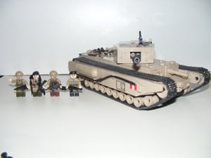 Lego 2. Világháborús Angol Brit Churchill tank 1030db 13x24x11cm + 4 katona ÚJ - kép 9