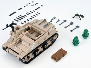 Lego 2. világháborús Amerikai US M7B1 Priest tank 700db 20x11x12cm + 3 katona ÚJ - kép 2