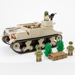 Lego 2. világháborús Amerikai US M7B1 Priest tank 700db 20x11x12cm + 3 katona ÚJ - kép 3