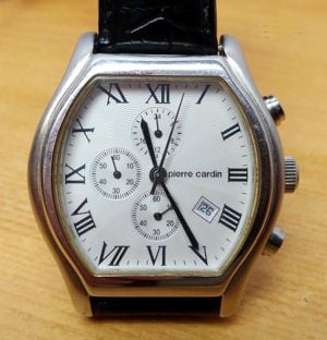 Pierre Cardin Sports Glam bőrszíjas chrono karóra, tökéletes állapotban, használatra, gyűjteménybe - kép 4