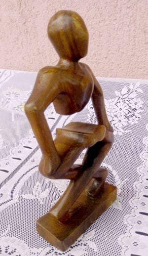 A varázsló tánca, Art Deco faragott szivartartó figura, népművészeti szobrász munka. Ritkaság - kép 3