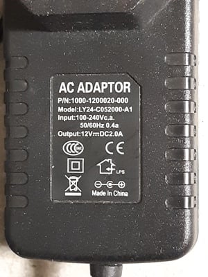 LY24-C052000-A1 DC adapter 12V 2.0A jól működő - kép 2