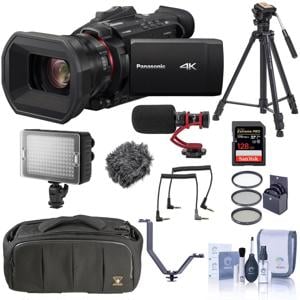 Panasonic HC-X1500 4K Pro Camcorder, Bundle with Takama 66 3 Section Video Tripod with Fluid Head