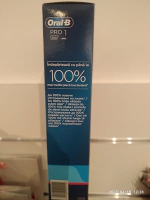 Braun ORAL-B Pro1 500 világoskék akkus elektromos fogkefe, új, bontatlan 3 év garanciával eladó - kép 5