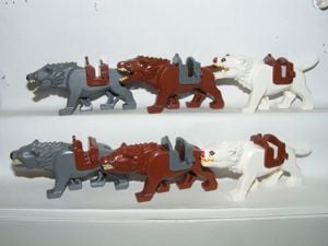 Lego Gyűrűk Ura Hobbit figurák 6db Ork ló Warg farkas figura + nyereg ÚJ - kép 3