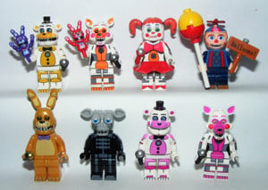 Lego FNAF Five Nights at Freddy 's figurák Endo Baby Lolbit Golden Funtime Freddy - kép 1