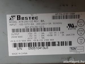 Bestec ATX-250-12Z  számítógép tápegység működő - kép 2