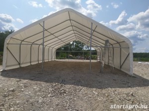 9 X 15 X 4,8 M alap minőségű SZÜRKE szélű RAKTÁRSÁTOR - kép 2