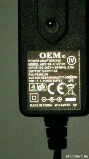 Oem adapter ADS18B-B120100 12V/1,0A - kép 2