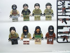 Lego Amerikai kommandós katonák USA katona vs Muszlim terrorista csapat 8db + fegyver ÚJ - kép 3