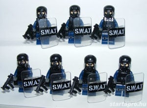 Lego Swat kommandós rendőr katonák Brickarms MP5 géppisztoly + pajzs 7db ÚJ - kép 4