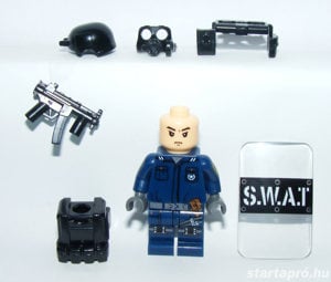 Lego Swat kommandós rendőr katonák Brickarms MP5 géppisztoly + pajzs 7db ÚJ - kép 7