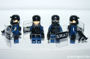 Lego Swat kommandós rendőr katonák Brickarms MP5 géppisztoly + pajzs 7db ÚJ - kép 5