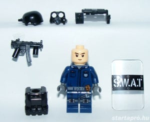 Lego Swat kommandós rendőr katonák Brickarms MP5 géppisztoly + pajzs 7db ÚJ - kép 6