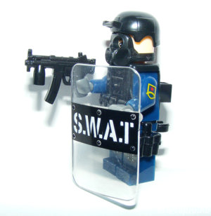 Lego Swat kommandós rendőr katonák Brickarms MP5 géppisztoly + pajzs 7db ÚJ - kép 8