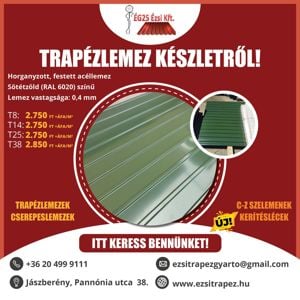 Trapézlemez készletről!