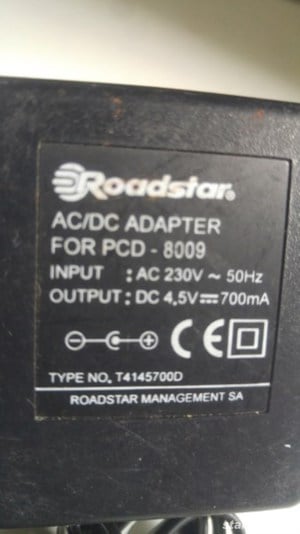 Roadstar adapter DC 4,5V / 700mA - kép 2