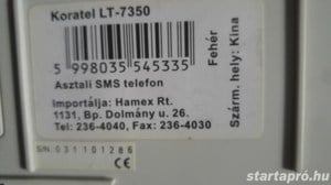 Koratel LT-7350 asztali vezetékes SMS telefon digitális kijelzővel - kép 2