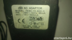 ENG AC adapter 15V 800mA működő - kép 2