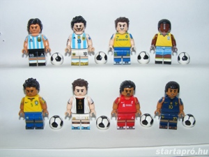 Lego Focista figurák Futball foci Messi Maradona Ronaldo Pelé Mbappé 8db ÚJ - kép 3