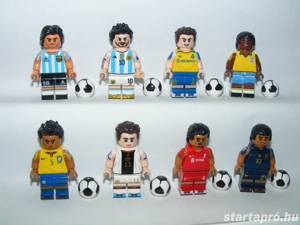 Lego Focista figurák Futball foci Messi Maradona Ronaldo Pelé Mbappé 8db ÚJ - kép 4