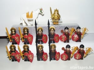 Lego Castle figurák Game of Thrones katonák Középkori Lannister Sereg fegyver 14db katona ÚJ