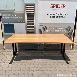 Steelcase íróasztal bükk mintázattal 180x90 cm - homorú kialakítású - kép 3