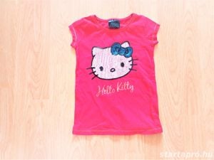 110/116 cuki George Hello Kitty mintás piros póló felső  - kép 2