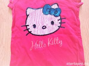 110/116 cuki George Hello Kitty mintás piros póló felső  - kép 3