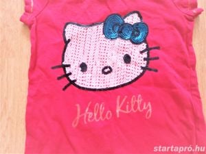 110/116 cuki George Hello Kitty mintás piros póló felső  - kép 4